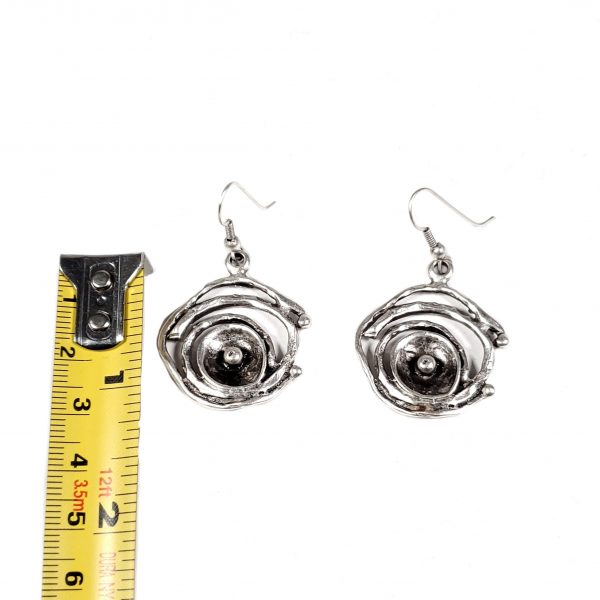 Hand Made Pewter Earrings Plated in 925 Silver - SKU# KU-114 - Image 2