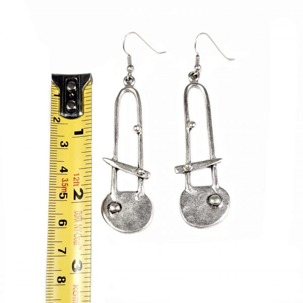 Hand Made Pewter Earrings Plated in 925 Silver - SKU# KU-118 - Image 2