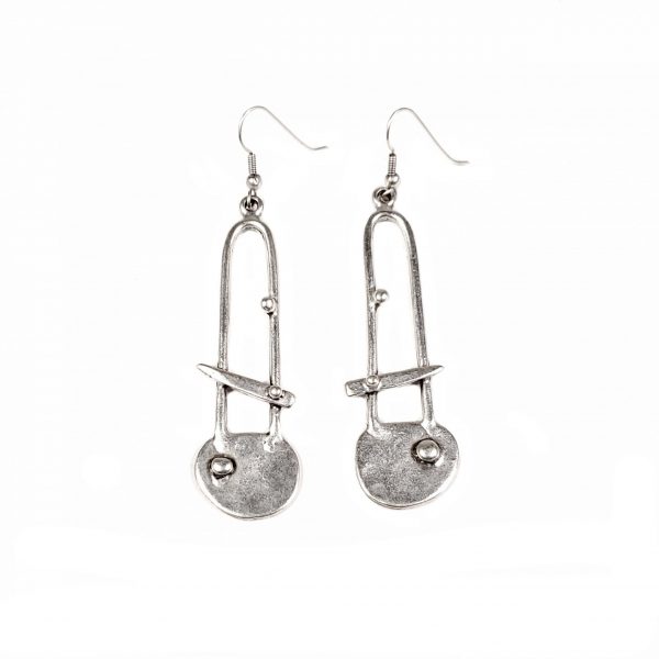 Hand Made Pewter Earrings Plated in 925 Silver - SKU# KU-118