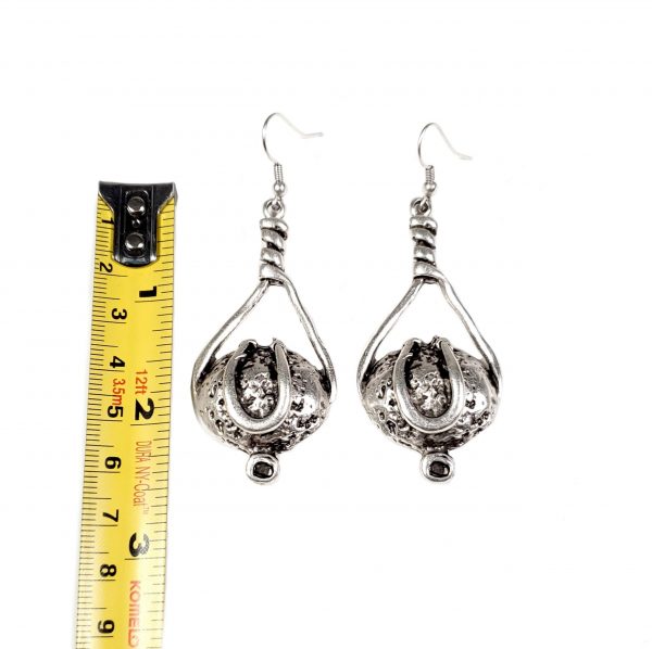 Hand Made Pewter Earrings Plated in 925 Silver - SKU# KU-128 - Image 2