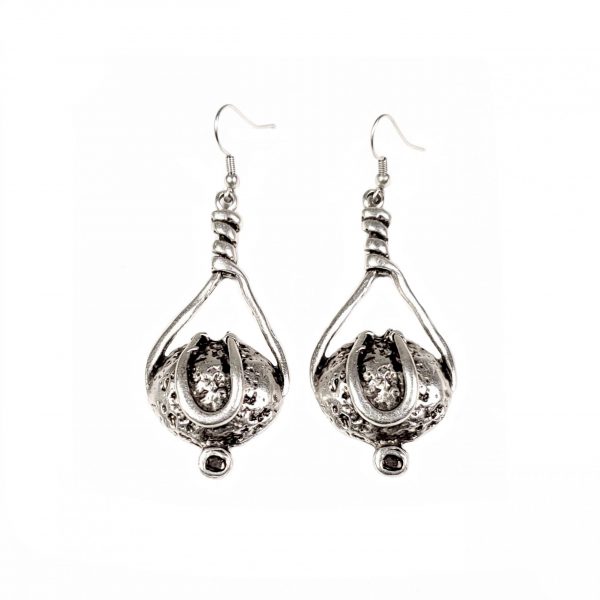 Hand Made Pewter Earrings Plated in 925 Silver - SKU# KU-128