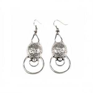 Hand Made Pewter Earrings Plated in 925 Silver - SKU# KU-129