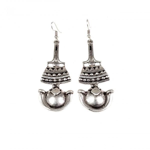 Hand Made Pewter Earrings Plated in 925 Silver - SKU# KU-132
