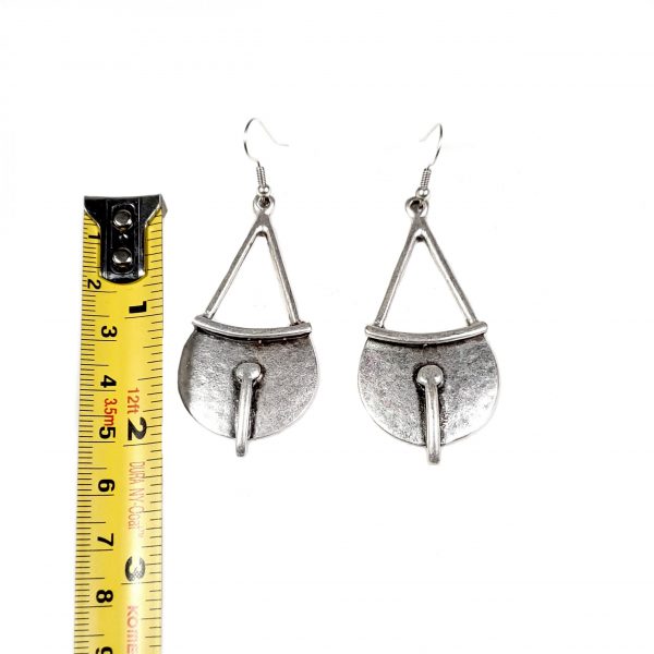 Hand Made Pewter Earrings Plated in 925 Silver - SKU# KU-133 - Image 2