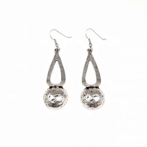 Hand Made Pewter Earrings Plated in 925 Silver - SKU# KU-135