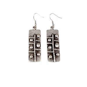 Hand Made Pewter Earrings Plated in 925 Silver - SKU# KU-137