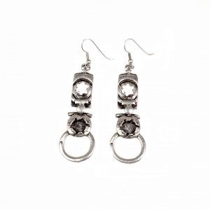 Hand Made Pewter Earrings Plated in 925 Silver - SKU# KU-138