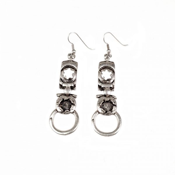 Hand Made Pewter Earrings Plated in 925 Silver - SKU# KU-138