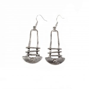 Hand Made Pewter Earrings Plated in 925 Silver - SKU# KU-141