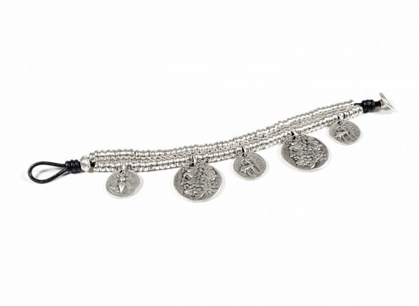 Hand Made Pewter Bracelet Plated in 925 Silver - SKU# NB-2053 - Image 2