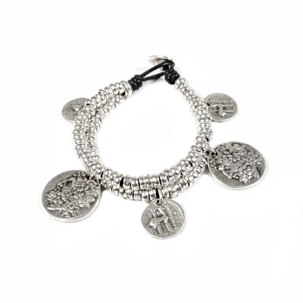 Hand Made Pewter Bracelet Plated in 925 Silver - SKU# NB-2053