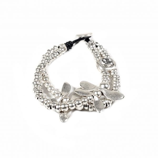 Hand Made Pewter Bracelet Plated in 925 Silver - SKU# NB-2149