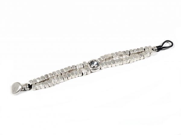 Hand Made Pewter Bracelet Plated in 925 Silver - SKU# NB-2152 - Image 2