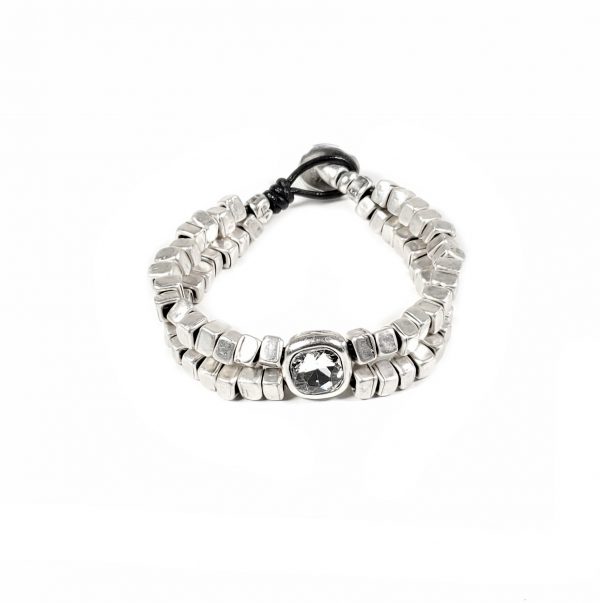 Hand Made Pewter Bracelet Plated in 925 Silver - SKU# NB-2152