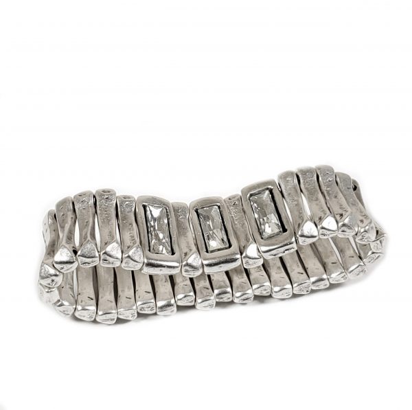 Hand Made Pewter Bracelet Plated in 925 Silver - SKU# NB-2155 - Image 2