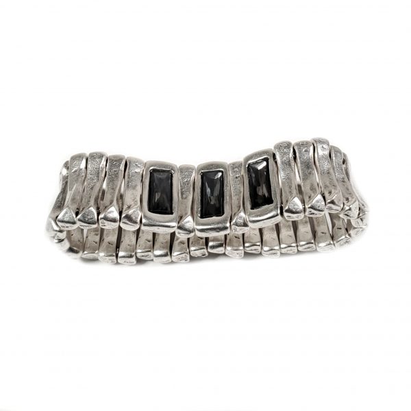 Hand Made Pewter Bracelet Plated in 925 Silver - SKU# NB-2155 G - Image 2