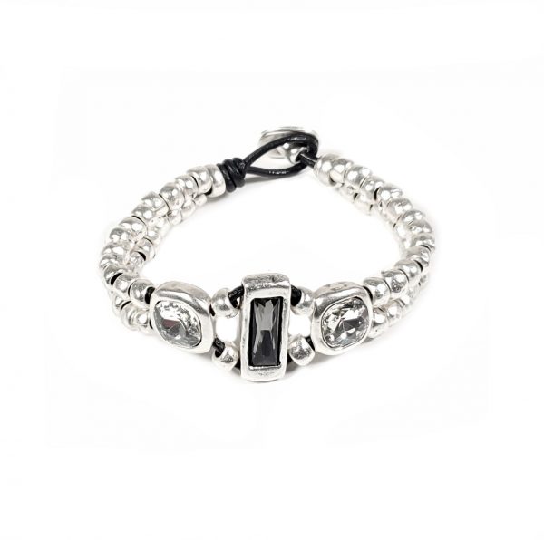 Hand Made Pewter Bracelet Plated in 925 Silver - SKU# NB-2156
