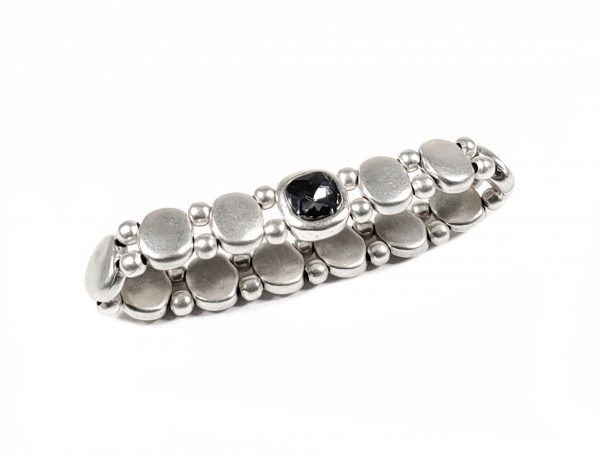 Hand Made Pewter Bracelet Plated in 925 Silver - SKU# NB-2157 - Image 2
