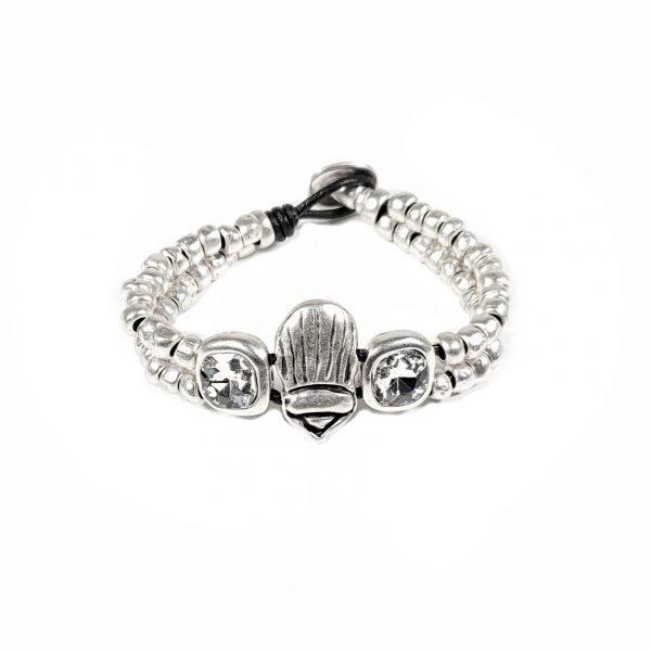 Hand Made Pewter Bracelet Plated in 925 Silver - SKU# NB-2164