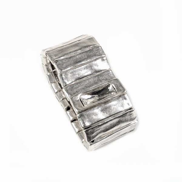 Hand Made Pewter Bracelet Plated in 925 Silver - SKU# NB-2214 - Image 2