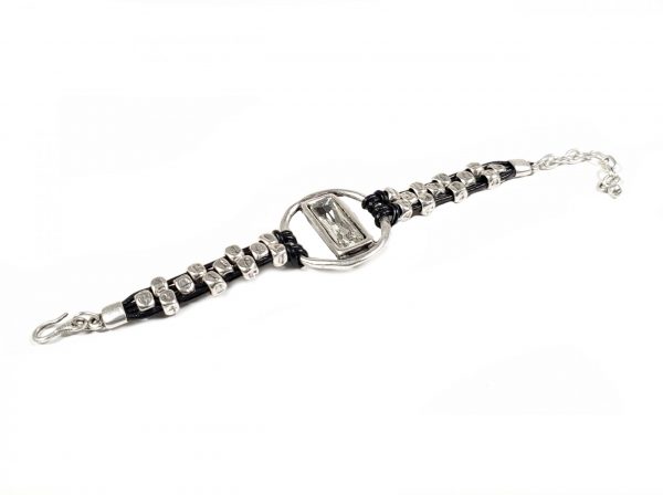 Hand Made Pewter Bracelet Plated in 925 Silver - SKU# NB-2369 - Image 2