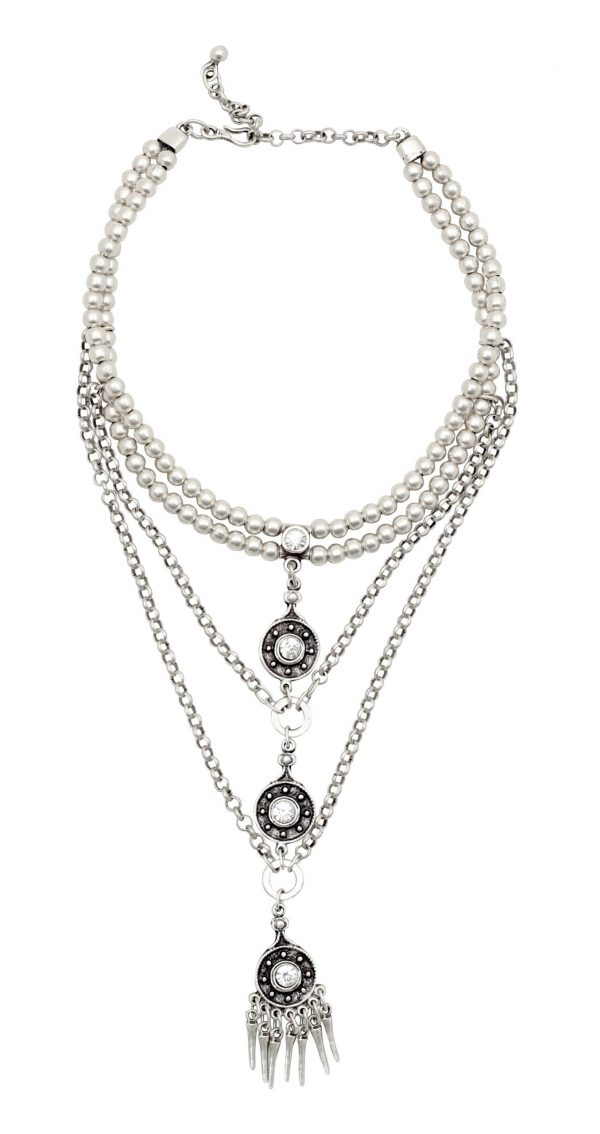 Hand Made Pewter Necklace Plated in 925 Silver - SKU# NN-3123 - Image 2