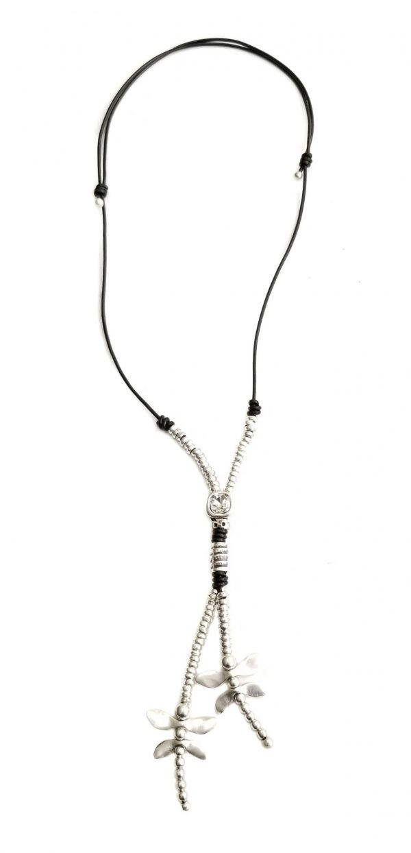 Hand Made Pewter Necklace Plated in 925 Silver - SKU# NN-3136 W - Image 2