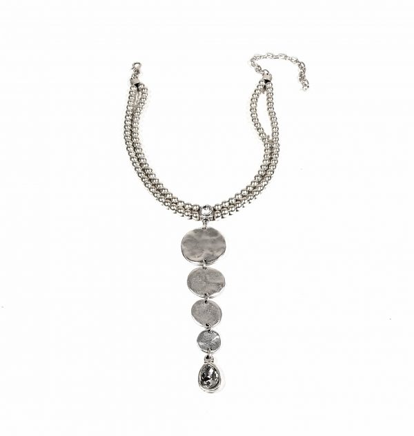 Hand Made Pewter Necklace Plated in 925 Silver - SKU# NN-3141 - Image 2