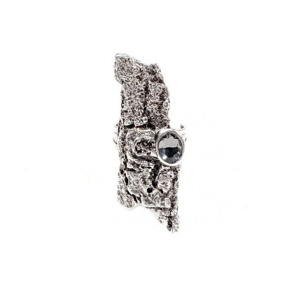 Hand Made Pewter Adjustable Ring Plated in 925 Silver - SKU# NR-6035