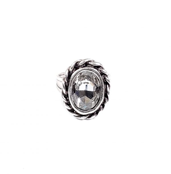 Hand Made Pewter Adjustable Ring Plated in 925 Silver - SKU# NR-6036