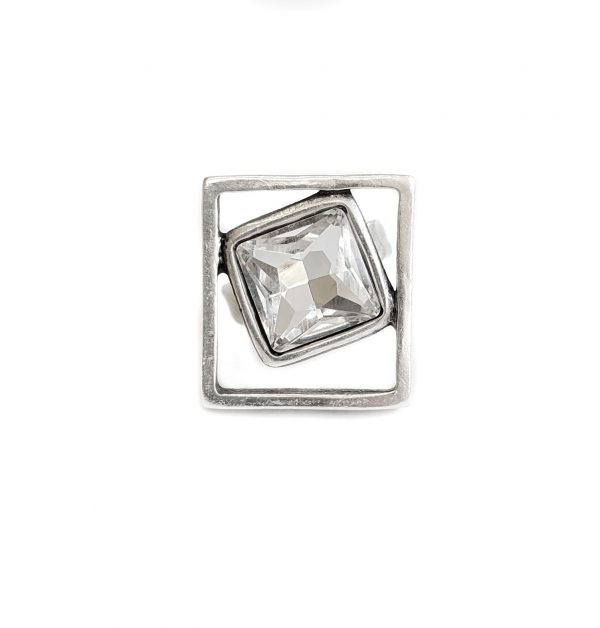 Hand Made Pewter Adjustable Ring Plated in 925 Silver - SKU# NR-6038