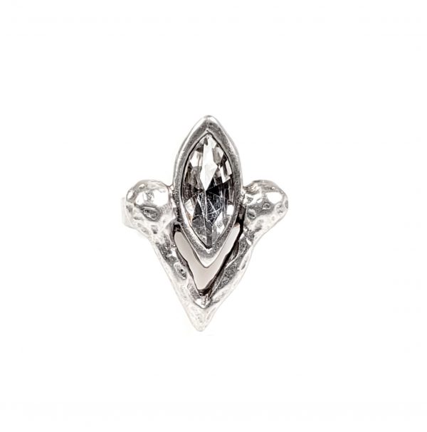 Hand Made Pewter Adjustable Ring Plated in 925 Silver - SKU# NR-6042