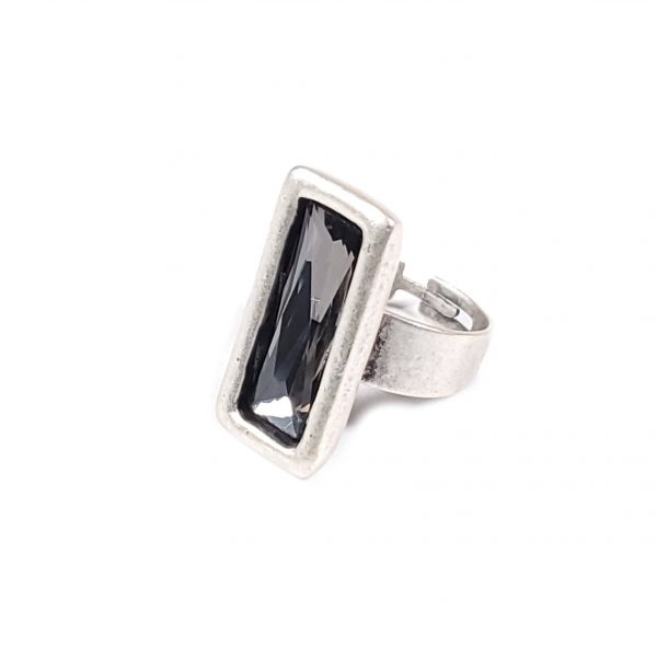 Hand Made Pewter Adjustable Ring Plated in 925 Silver - SKU# NR-6044G - Image 2