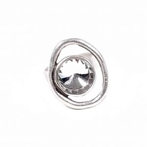Hand Made Pewter Adjustable Ring Plated in 925 Silver - SKU# NR-6045