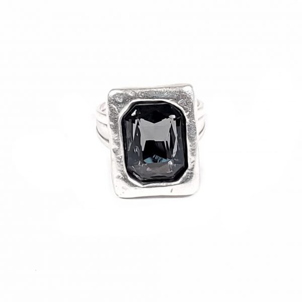 Hand Made Pewter Adjustable Ring Plated in 925 Silver - SKU# NR-6048G