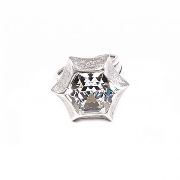 Hand Made Pewter Adjustable Ring Plated in 925 Silver - SKU# NR-6063