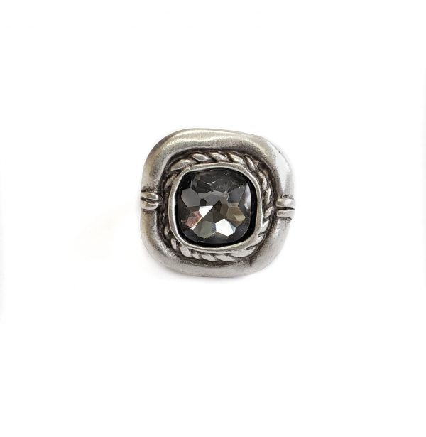 Hand Made Pewter Adjustable Ring Plated in 925 Silver - SKU# NR-6075