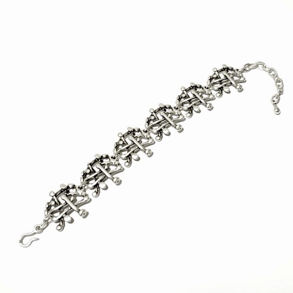 Hand Made Pewter Bracelet Plated in 925 Silver - SKU# ZB-019 - Image 2