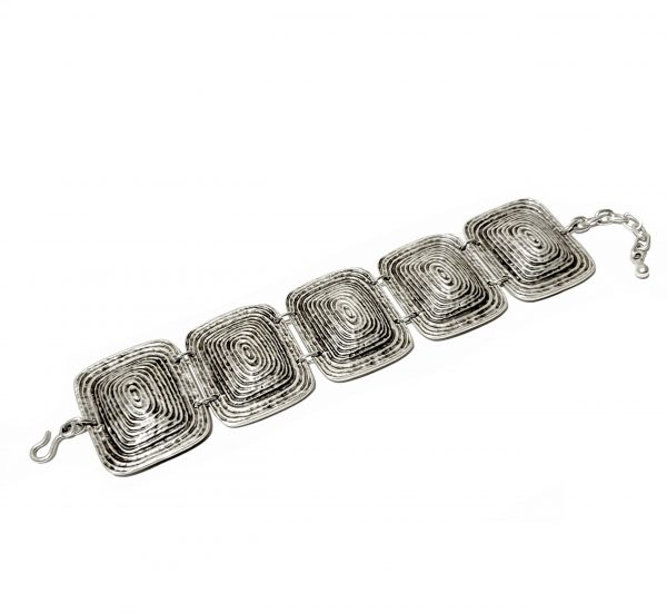 Hand Made Pewter Bracelet Plated in 925 Silver - SKU# ZB-036
