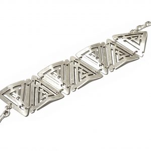 Hand Made Pewter Bracelet Plated in 925 Silver - SKU# ZB-071