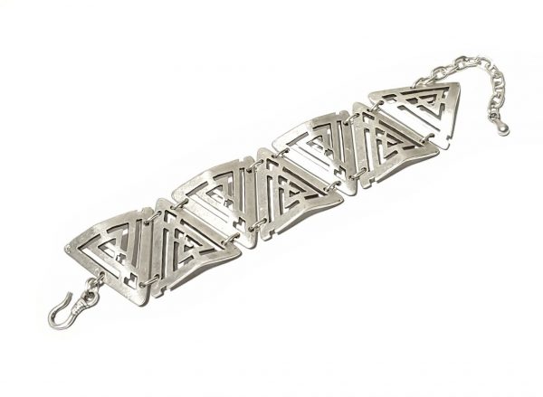 Hand Made Pewter Bracelet Plated in 925 Silver - SKU# ZB-071