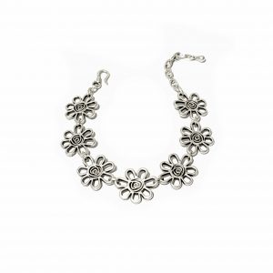 Hand Made Pewter Bracelet Plated in 925 Silver - SKU# ZB-094