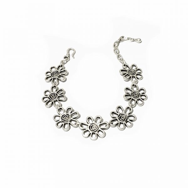 Hand Made Pewter Bracelet Plated in 925 Silver - SKU# ZB-094