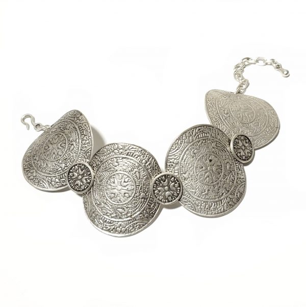 Hand Made Pewter Bracelet Plated in 925 Silver - SKU# ZB-095
