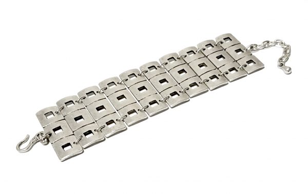 Hand Made Pewter Bracelet Plated in 925 Silver - SKU# ZB-122