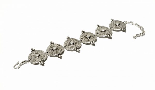 Hand Made Pewter Bracelet Plated in 925 Silver - SKU# ZB-200 - Image 2