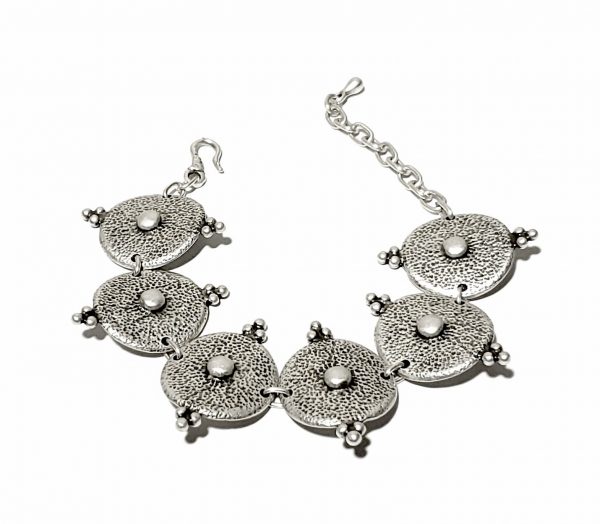 Hand Made Pewter Bracelet Plated in 925 Silver - SKU# ZB-200