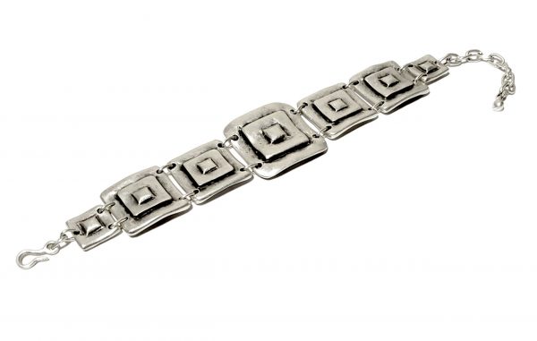 Hand Made Pewter Bracelet Plated in 925 Silver - SKU# ZB-202