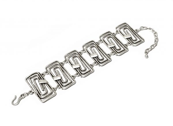 Hand Made Pewter Bracelet Plated in 925 Silver - SKU# ZB-208