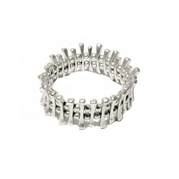Hand Made Pewter Bracelet Plated in 925 Silver - SKU# ZBB-042
